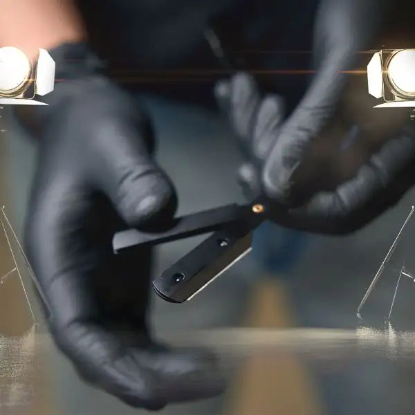 StyleCraft Studio – Professional Black Nitrile Latex Free Gloves with Textured Grip - 100 Count