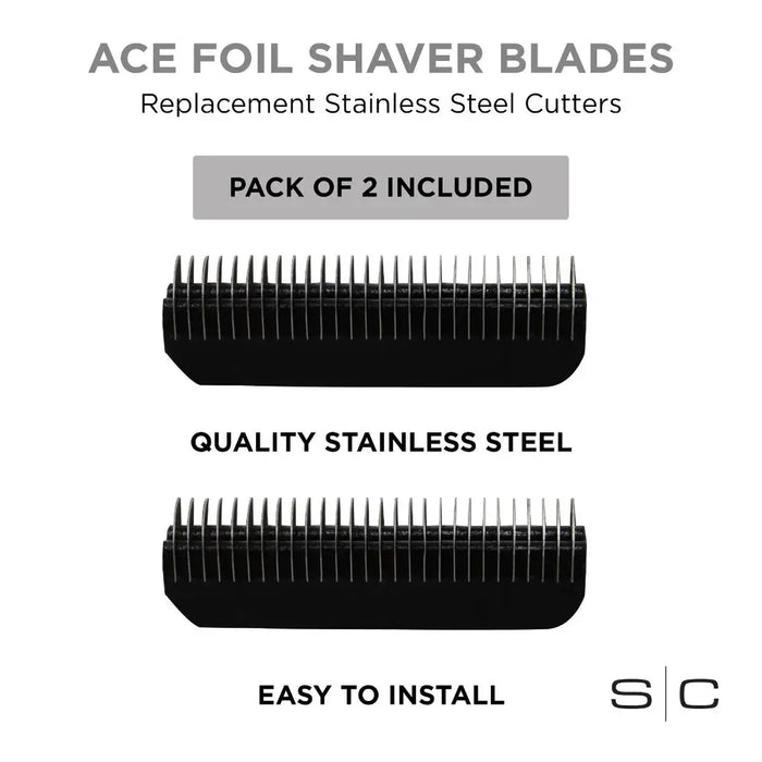 StyleCraft Replacement Ace Foil Shaver Stainless Steel Cutter Blades Compatible with StyleCraft Ace Mens Shaver SC506SH