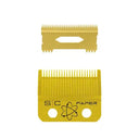 StyleCraft Replacement Fixed Gold Titanium Faper Hair Clipper Blade with Moving Slim Deep Cutter Set #SC525G