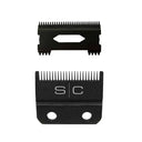 Stylecraft Replacement Double Black Diamond Carbon DLC Fixed Fade Blade with Shallow Tooth Cutter 2.0 Clipper Blade Set SC534B