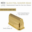 StyleCraft Replacement Gold Titanium Slick Foil Head Compatible with the Uno Shaver SC507G