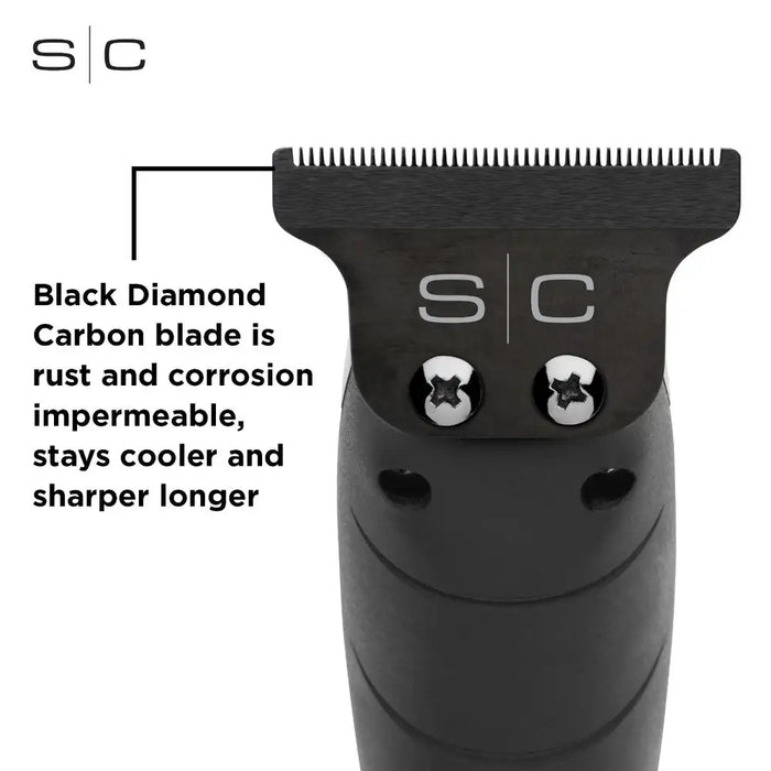 StyleCraft Replacement Fixed Black Diamond Carbon DLC Hair Trimmer Blade SCFBDTB