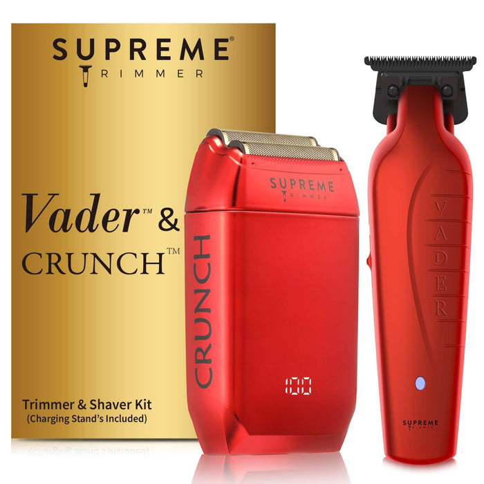 Vader™ Trimmer & Crunch™ Shaver Bundle - Hair trimmer and Electric shaver - Supreme Trimmer Mens Trimmer Grooming kit 