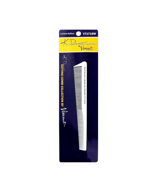 Kenny Duncan Vincent Ceramic White Tapering Comb 7" #VT1718W