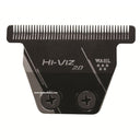 A black Wahl Hi-Viz 2.0 hair clipper blade with silver branding and two visible mounting screws, shown on a plain white background.
