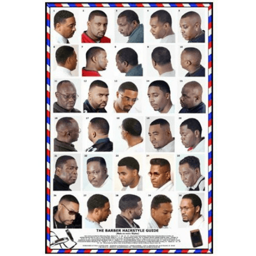 06BLKM Ethnic Men's Haircut Poster