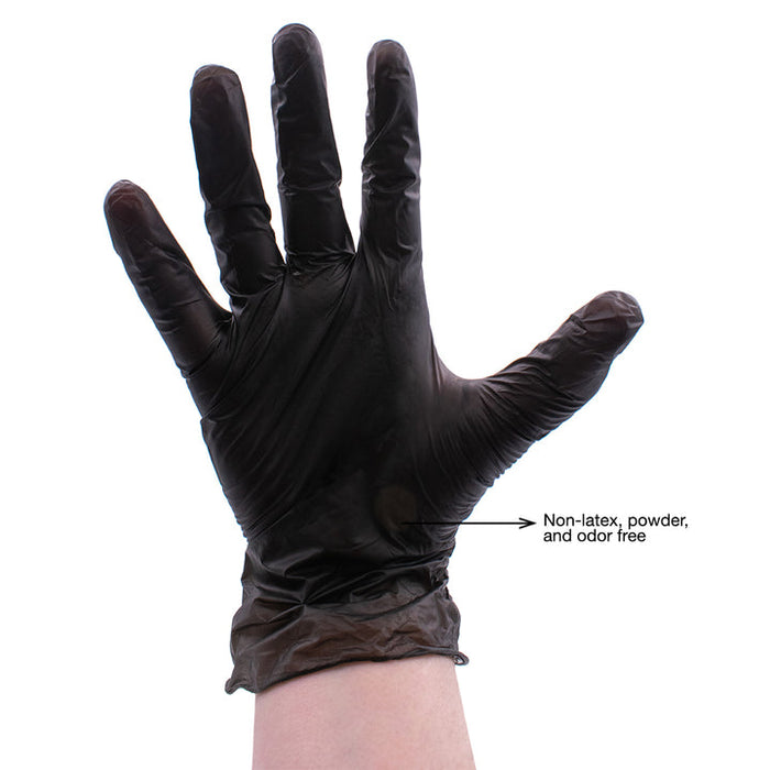 Betty Dain ColorTrak 100pk Black Vinyl Disposable Gloves