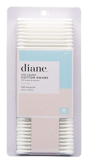 Diane Cotton Swabs 100% Real Cotton Tip Sticks Soft, Gentle on Face, Makeup, and Beauty Applicator, Nail Polish Removal 3 Inches Long, DEE031