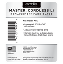 Andis Master Cordless Li Replacement Fade Blade, Carbon Steel Size 00000-000 #74045
