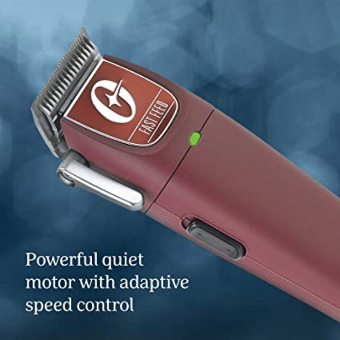 Oster Cordless Fast Feed Clipper Barber Maroon Supply — WB
