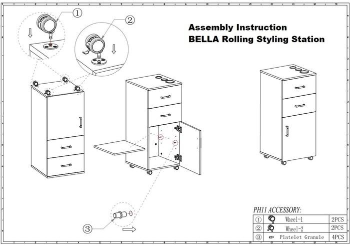 Bella Rolling Styling Station White