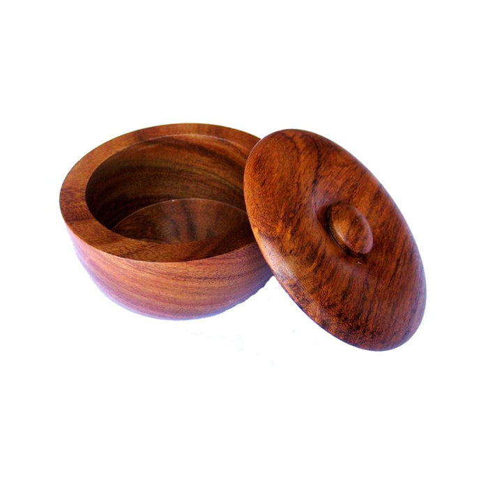 Colonel Conk Dark Oak Wood Covered Shave Bowl