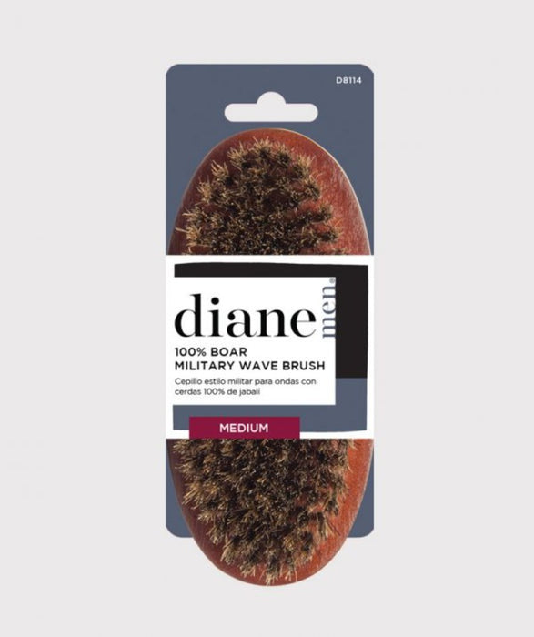 Diane Premium 100% Medium Boar Bristle Military Palm Brush D8114