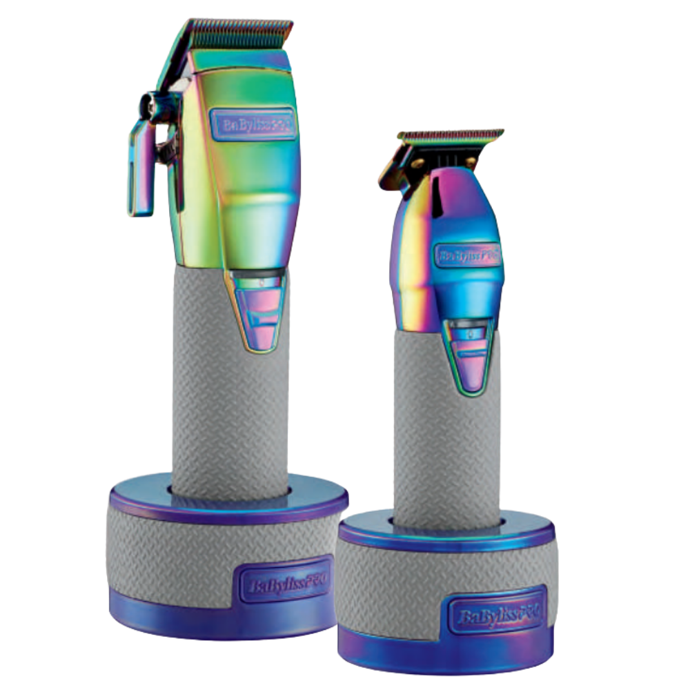 BaBylissPRO LimitedFX Boost+ Collection with Clipper, Trimmer & Charging  Base Set - Iridescent (FXHOLPKCTB-I)