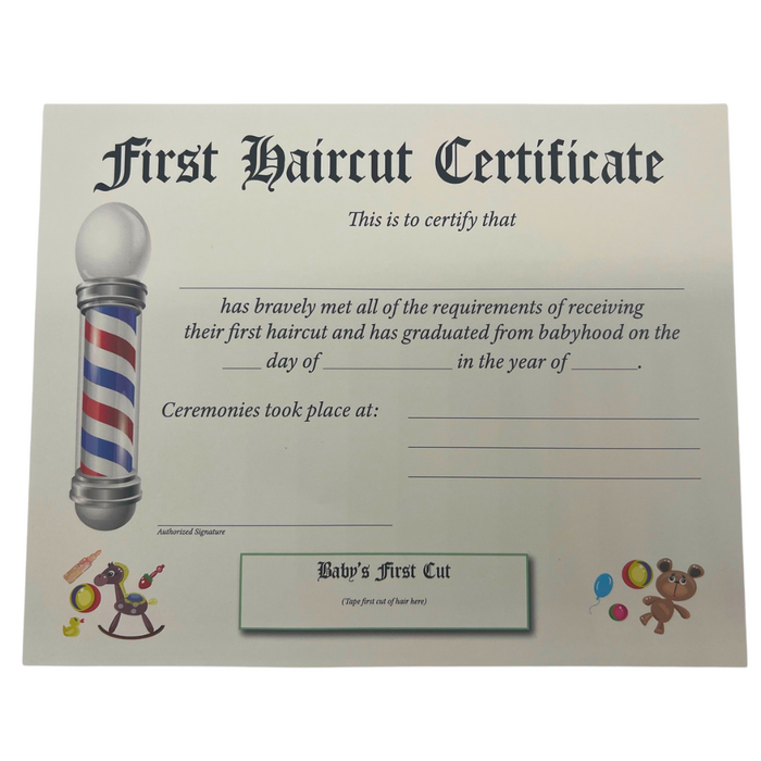 First Haircut Certificate