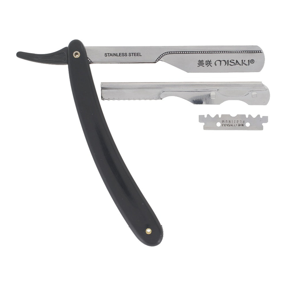 Sliding Razorblade Misaki Slide Out Razor Black - MR-04 - Includes 100 Blades — WB Barber ...