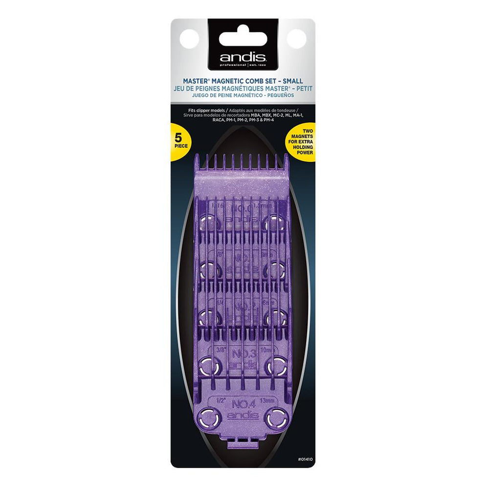 Andis Magnetic Purple Comb Guide Set (5 Piece: Sizes 0, 1, 2, 3, 4 ...