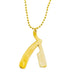Gold Straight Razor Necklace & Key Chain Smooth