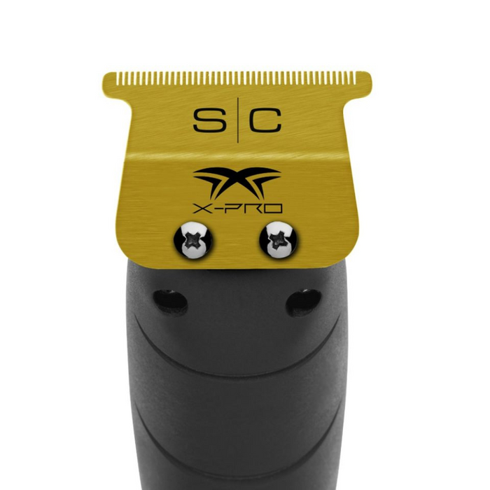Stylecraft Fixed Gold Titanium X-Pro Wide Hair Trimmer Blade with Black Diamond Carbon DLC The One Cutter Set #SC527GB