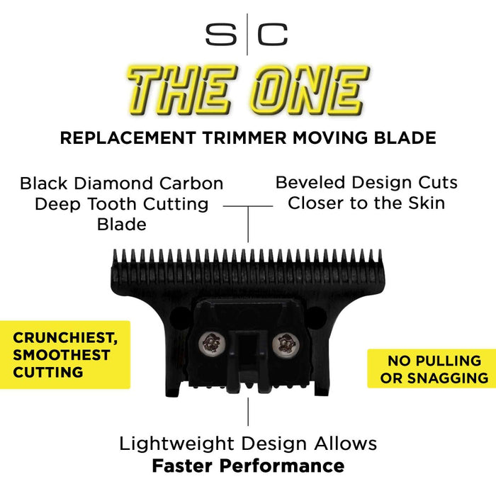 Stylecraft Replacement Moving "The One" Black Diamond Carbon DLC Deep Tooth Trimmer Blade SC532B