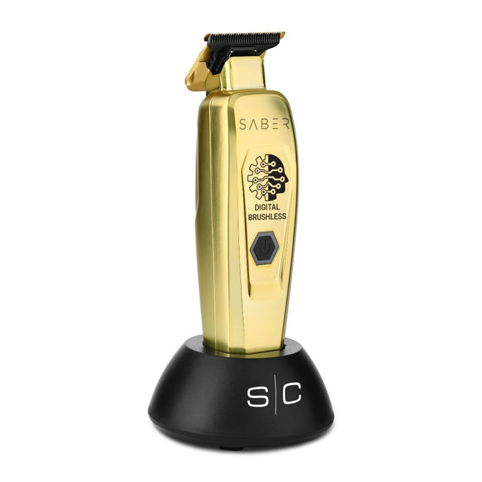 Stylecraft Saber - Professional Full Metal Body Digital Brushless Motor Cordless Hair Trimmer - Gold