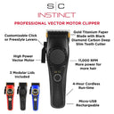 StyleCraft Instinct Professional Vector Motor Cordless Hair Clipper with Intuitive Torque Control