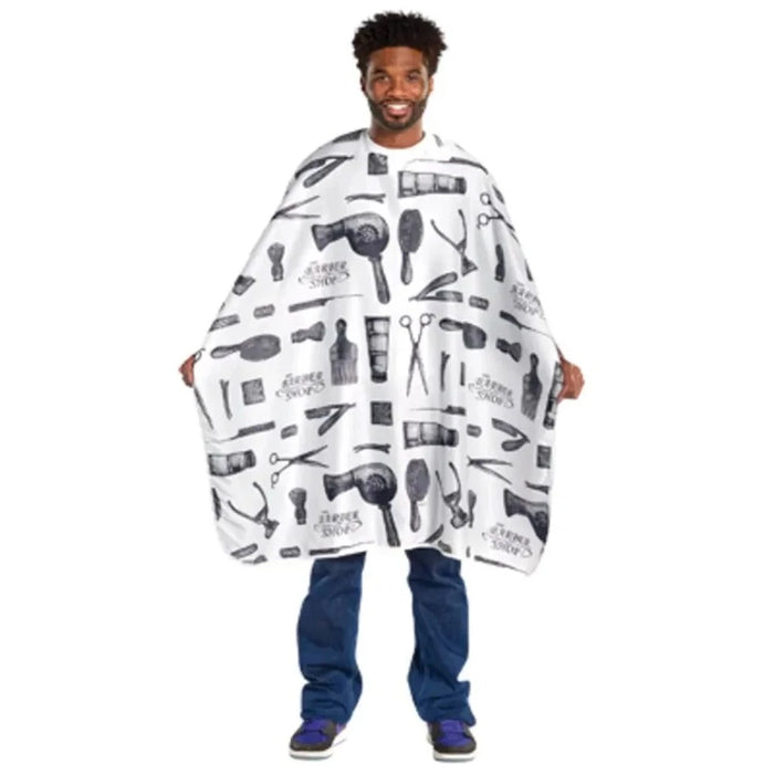 Scalpmaster Barber Print Styling Cape - Black or White