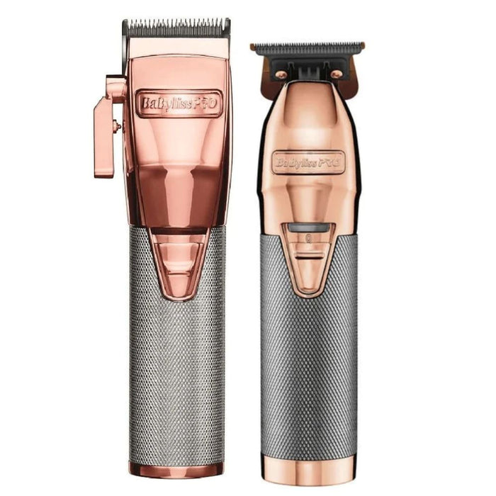 BaByliss RoseFX Metal Lithium Clipper FX870RG + BaByliss Pro Rose Gold  FX870 Charging Base Combo